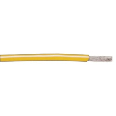 Alpha Wire Hookup Wire TEFLON Series Yellow 0.2mm², 24 AWG, 19/0.13 mm Core Strands, 30 m, 600V, Silver Plated 5854 YL005