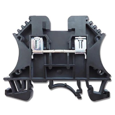 RS PRO DIN Rail Terminal Block Black 2.5mm² 1-Level Screw Terminal 800V 24A 878-7496
