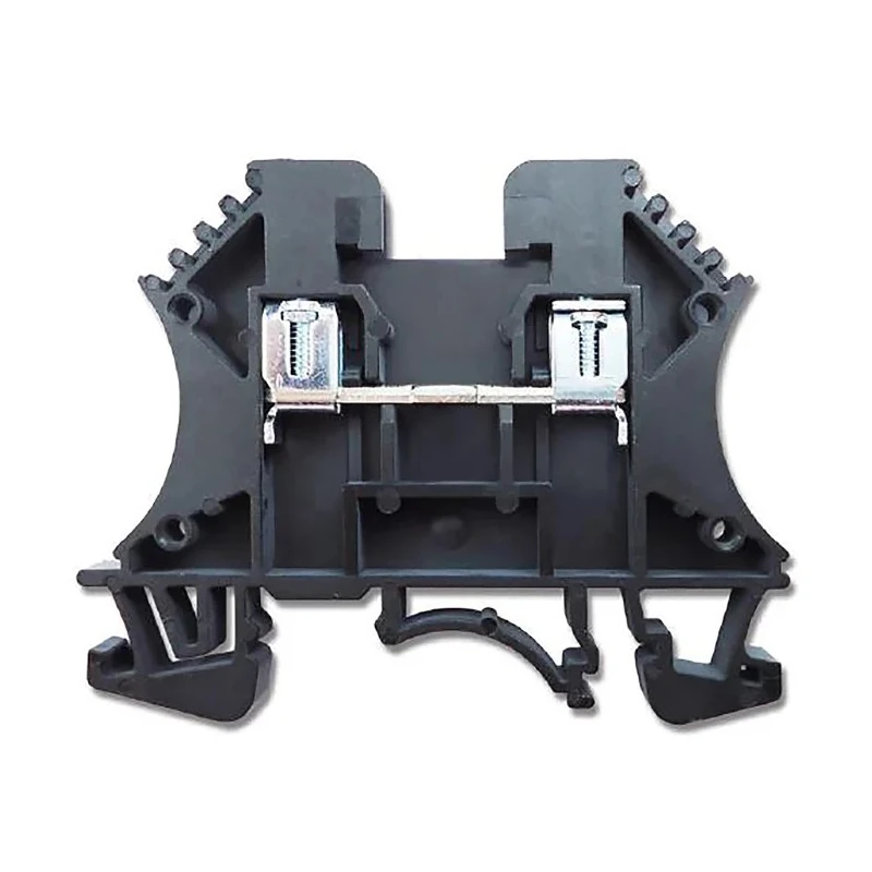 RS PRO DIN Rail Terminal Block Black 2.5mm² 1-Level Screw Terminal 800V 24A 878-7496