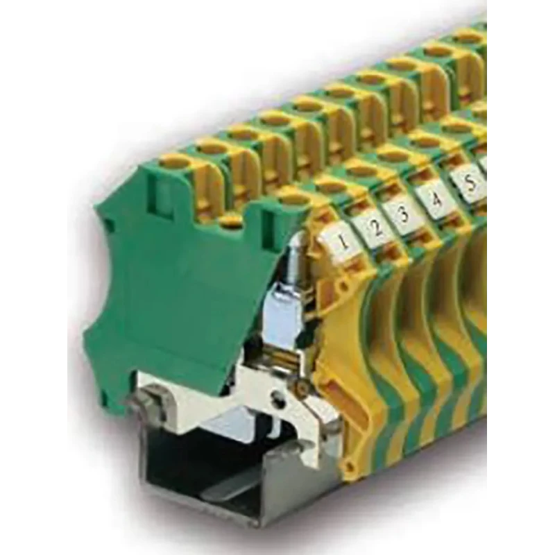 RS PRO 2-Way DIN Rail Earth Block, 0.5mm² to 6mm² Wire Size, Screw Termination, Polyamide Housing, 8kV Voltage 878-7578