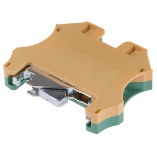 RS PRO 2-Way DIN Rail Earth Block 10mm² 1.5mm² 16AWG 6AWG Wire Screw Polyamide Housing 878-7550