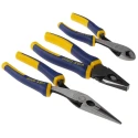 Irwin 3-Piece Plier Set Chromium-Nickel Steel ProTouch Handles Machined Jaws 10505483