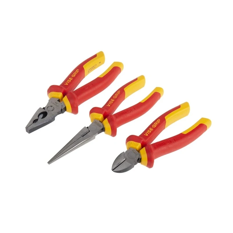 Irwin VDE Approved 3-Piece Plier Set Combination, Diagonal, Long Nose Pliers 10505519