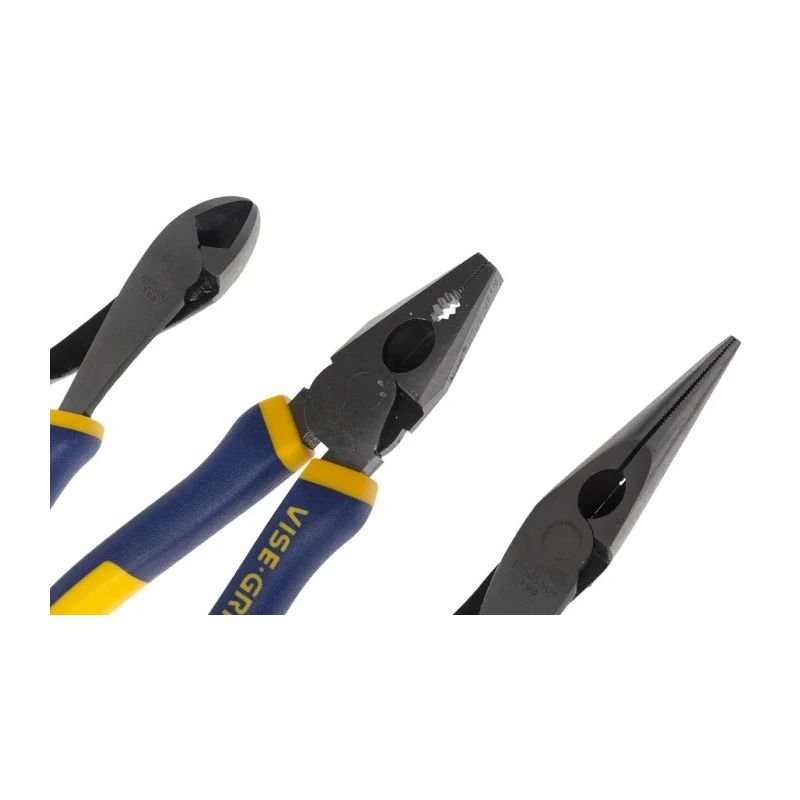 Irwin 3-Piece Plier Set Chromium-Nickel Steel ProTouch Handles Machined Jaws 10505483