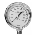 WIKA Stainless Steel Pressure Gauge 100 mm Dial Size 1/2 in MNPT Connection 100 psi Accuracy ±1% Model 9832615