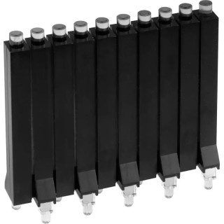 Mentor GmbH DIN Rail, Press-In 10-Way Straight Rigid LED Light Pipe Clear Yellow 3 mm 1272.0020
