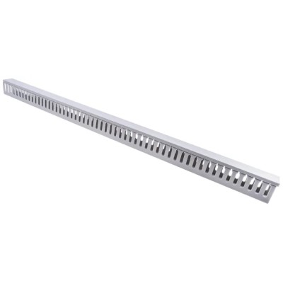 RS PRO Open Slot PVC Cable Trunking Grey W40mm x D60 mm x L1 m Self-Extinguishing W40mm