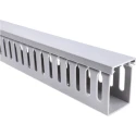 RS PRO Open Slot PVC Cable Trunking Grey W40mm x D60 mm x L1 m Self-Extinguishing W40mm