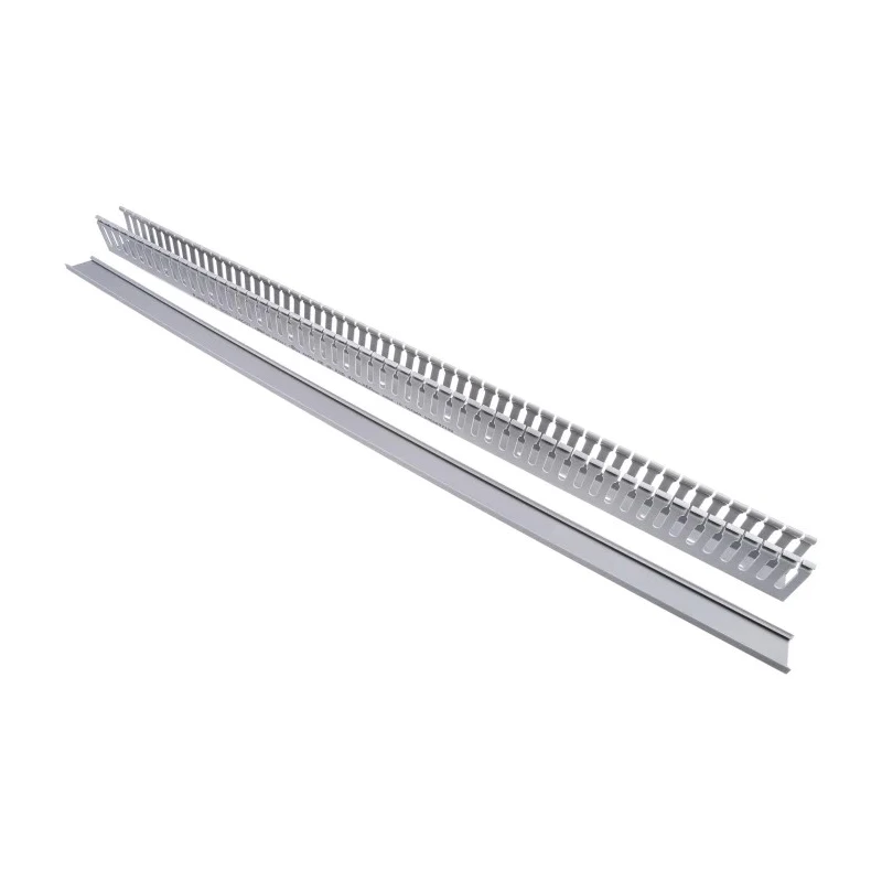 RS PRO Open Slot PVC Cable Trunking Grey W40mm x D60 mm x L1 m Self-Extinguishing W40mm