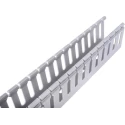 RS PRO Open Slot PVC Cable Trunking Grey W40mm x D60 mm x L1 m Self-Extinguishing W40mm