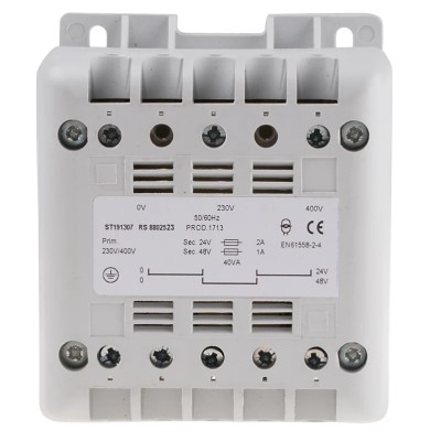Legrand 40 VA DIN Rail Transformer, 400 V AC Primary, 24 V AC Secondary, IEC 61558-2-6 880-2523