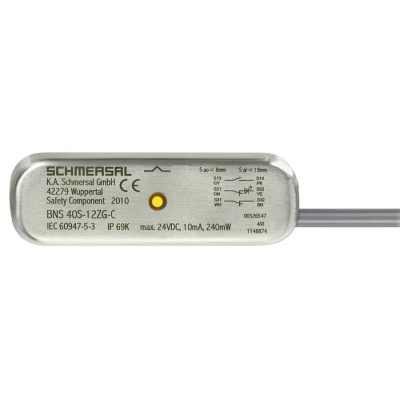 Schmersal Non-Contact Magnetic Safety Switch Stainless Steel Housing 100V DC 1 NO/1 NC 1 m Cable BNS40S