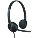 Logitech Black Over The Head Stereo USB Headset Noise Cancelling Microphone H340 981-000475