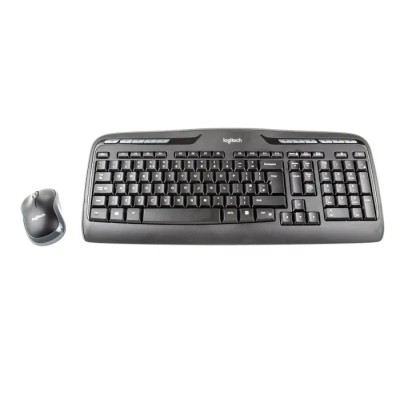 Logitech Wireless Standard Keyboard and Mouse Set USB 105 Keys Optical 3-Button Mouse MK330
