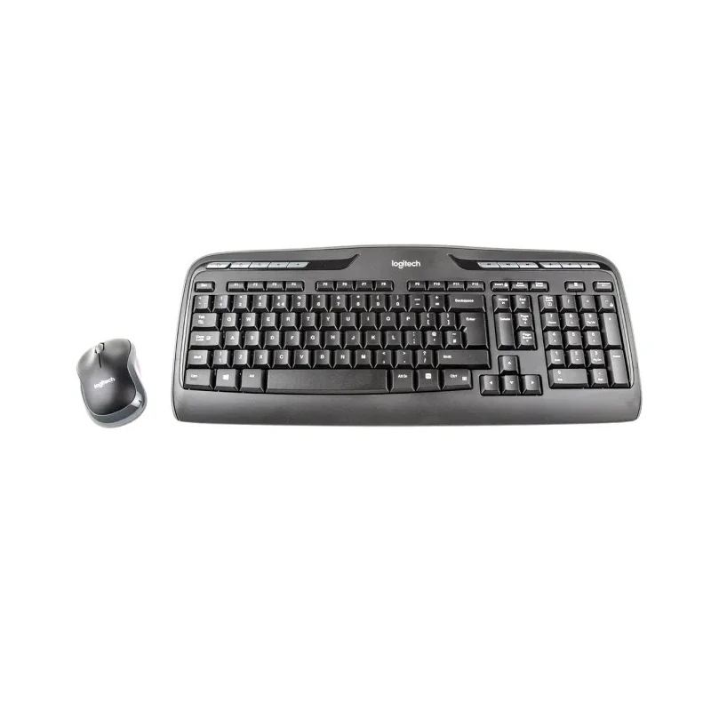 Logitech Wireless Standard Keyboard and Mouse Set USB 105 Keys Optical 3-Button Mouse MK330