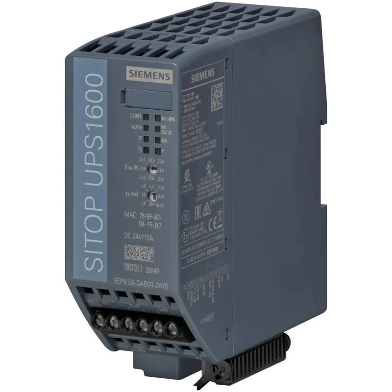 Siemens SITOP Uninterruptible Power Supply 240 W, 22 V dc / 29 V dc Input, 24 V dc Output, 10A, DIN Rail Mount UPS1600