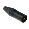 Amphenol Industrial Neutrik Cable XLR Connector, Straight Orientation, 5 Contacts, Male, 50V, Gold over Nickel NC5MXX-B