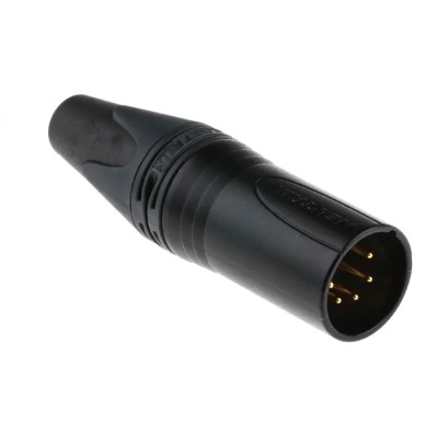 Amphenol Industrial Neutrik Cable XLR Connector, Straight Orientation, 5 Contacts, Male, 50V, Gold over Nickel NC5MXX-B