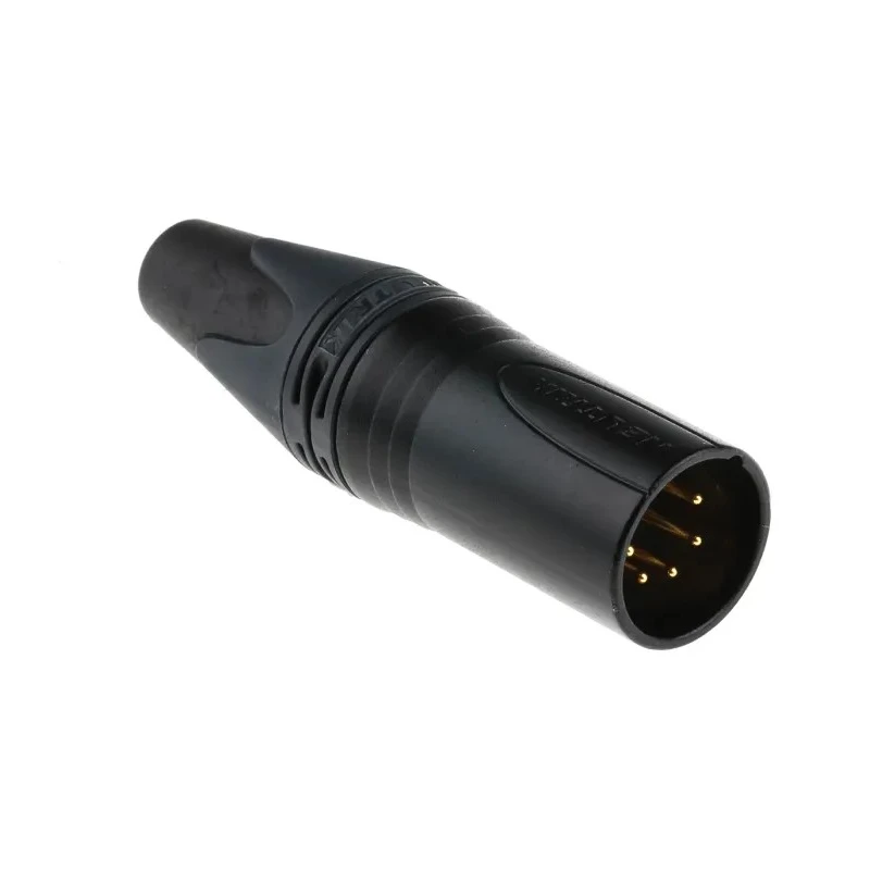 Amphenol Industrial Neutrik Cable XLR Connector, Straight Orientation, 5 Contacts, Male, 50V, Gold over Nickel NC5MXX-B