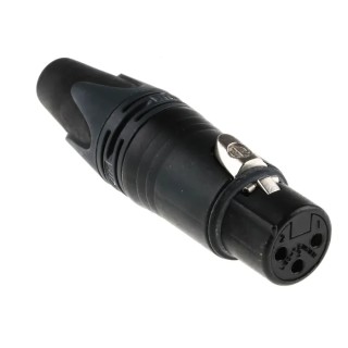 Neutrik Cable XLR Connector, Straight Orientation, 3 Contacts, 50V Voltage, 16A Current, Gold over Nickel Plating NC3FXX-B