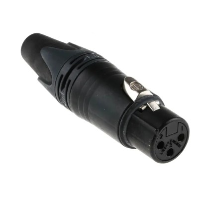 Neutrik Cable XLR Connector, Straight Orientation, 3 Contacts, 50V Voltage, 16A Current, Gold over Nickel Plating NC3FXX-B