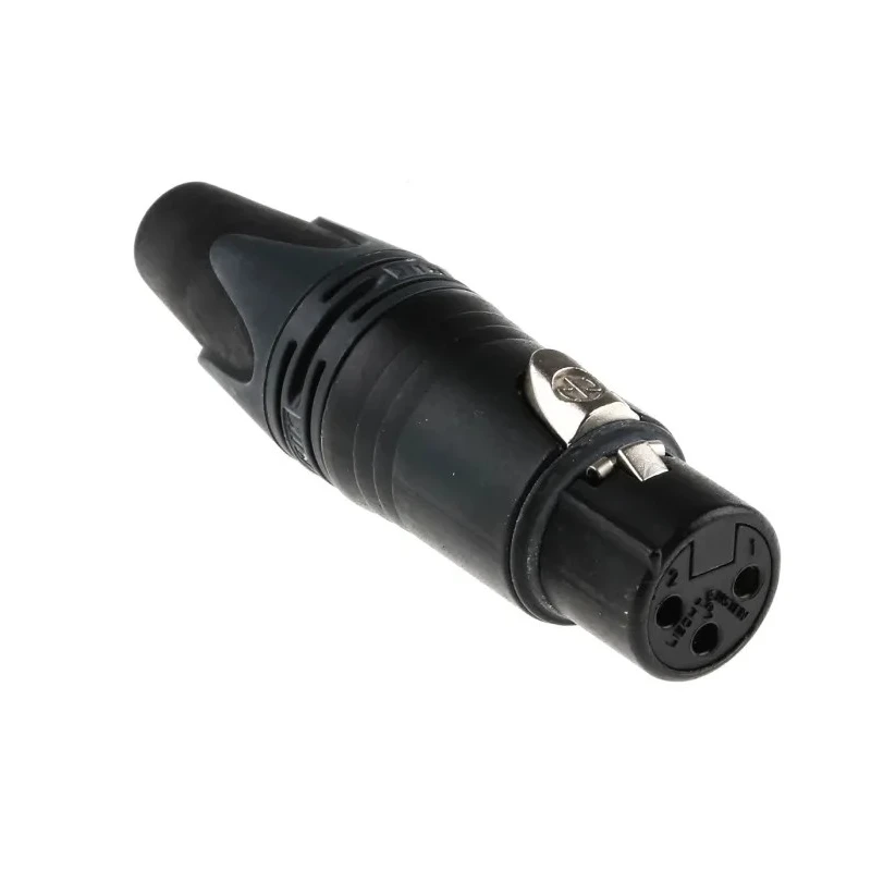 Neutrik Cable XLR Connector, Straight Orientation, 3 Contacts, 50V Voltage, 16A Current, Gold over Nickel Plating NC3FXX-B