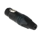 Neutrik Cable XLR Connector, Straight Orientation, 3 Contacts, 50V Voltage, 16A Current, Gold over Nickel Plating NC3FXX-B