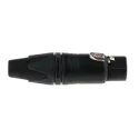 Neutrik Cable XLR Connector, Straight Orientation, 3 Contacts, 50V Voltage, 16A Current, Gold over Nickel Plating NC3FXX-B