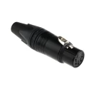 Neutrik Cable XLR Connector, Straight, 50V, 7.5A, Female, 5 Contacts, Gold over Nickel Plating NC5FXX-B