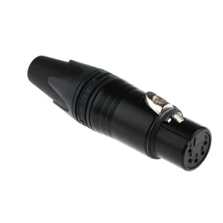 Neutrik Cable XLR Connector, Straight, 50V, 7.5A, Female, 5 Contacts, Gold over Nickel Plating NC5FXX-B