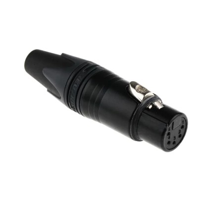 Neutrik Cable XLR Connector, Straight, 50V, 7.5A, Female, 5 Contacts, Gold over Nickel Plating NC5FXX-B