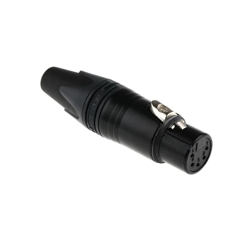 Neutrik Cable XLR Connector, Straight, 50V, 7.5A, Female, 5 Contacts, Gold over Nickel Plating NC5FXX-B