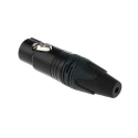 Neutrik Cable XLR Connector, Straight, 50V, 7.5A, Female, 5 Contacts, Gold over Nickel Plating NC5FXX-B