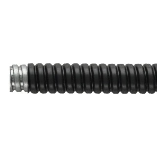 Flexicon 16 mm Nominal Diameter Polyvinyl Chloride Coated Galvanised Steel Flexible Conduit, 10m Length, Black FSU16B-10M