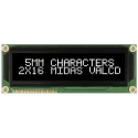 Midas MC21605G12W-VNMLW Alphanumeric LED LCD Monochrome Display White on Black 2 x 16 MC21605G12W-VNMLW
