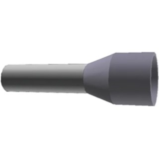 TE Connectivity Insulated Crimp Bootlace Ferrule, 12 mm Pin Length, 2.8 mm Pin Diameter, Grey, Copper Tin-Plated 2-966067-0