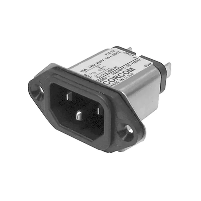 TE Connectivity IEC Filter Power Line 250V AC 15A Flange Mount Male Spade Termination SRB Series 6609987-7