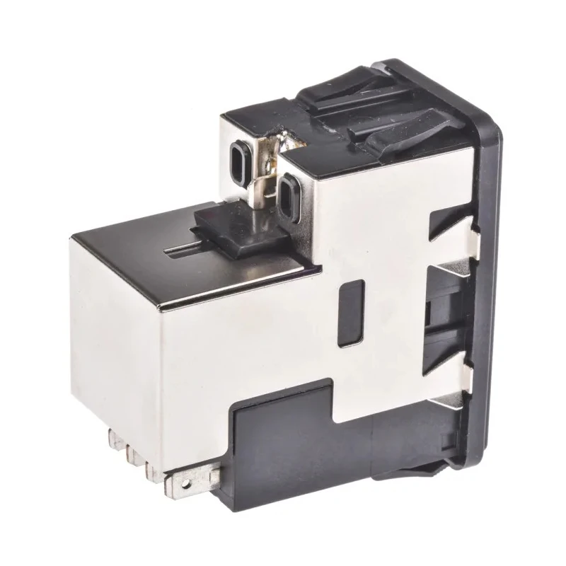 TE Connectivity IEC Power Line Filter Snap-in Mount Male Spade Termination 10A 120V AC, 250V AC 5-6609107-3