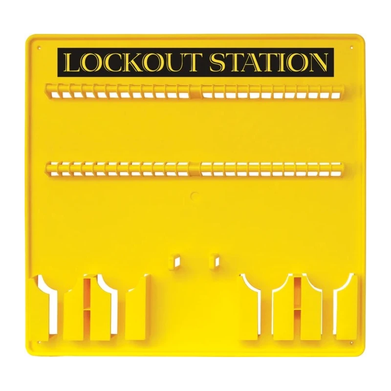 RS PRO 48 Padlock Lockout Station Yellow Polyvinyl Chloride 545mm x 585mm 882-5939