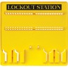 RS PRO 48 Padlock Lockout Station Yellow Polyvinyl Chloride 545mm x 585mm 882-5939