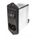 Schaffner 250V 10A Flange IEC Filter Male 2 Pole 2 Fuse Faston FN282-10-06
