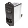 Schaffner 250V 10A Flange IEC Filter Male 2 Pole 2 Fuse Faston FN282-10-06