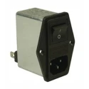 Schaffner 250V 10A Flange IEC Filter Male 2 Pole 1 Fuse Faston FN283-10-06