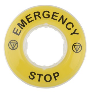 Schneider Electric 3D Marked Legend Plate for Emergency Stop Mushroom Head Push Button ZBY9320