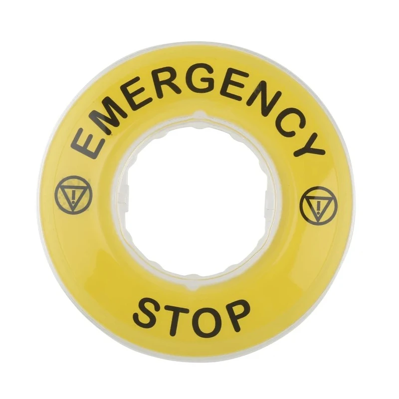 Schneider Electric 3D Marked Legend Plate for Emergency Stop Mushroom Head Push Button ZBY9320