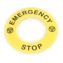 Schneider Electric 3D Marked Legend Plate for Emergency Stop Mushroom Head Push Button ZBY9320