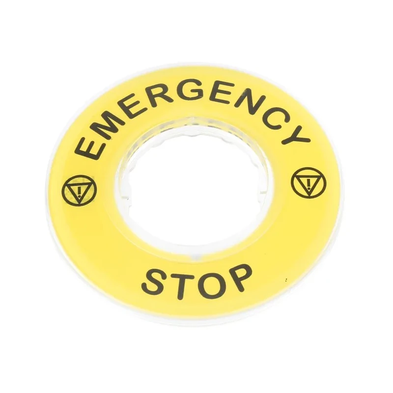 Schneider Electric 3D Marked Legend Plate for Emergency Stop Mushroom Head Push Button ZBY9320