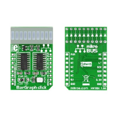 MikroElektronika BarGraph Click 10 Segment Display Add On Board With 74HC595 for mikroBUS Socket MIKROE-1423