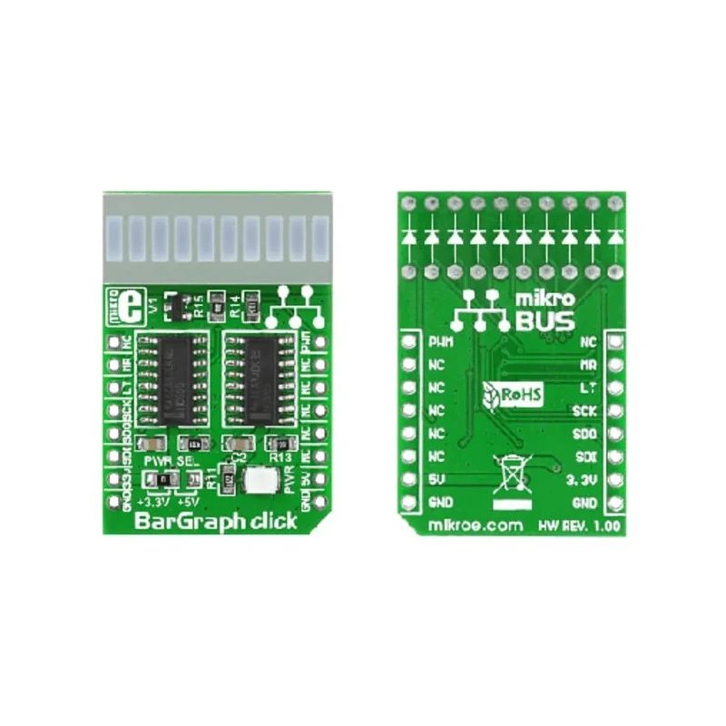 MikroElektronika BarGraph Click 10 Segment Display Add On Board With 74HC595 for mikroBUS Socket MIKROE-1423