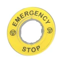 Schneider Electric 3D Marked Legend Plate for Emergency Stop Mushroom Head Push Button ZBY9320